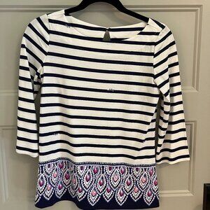 Lilly Pulitzer NWT Wavery Top Bright Navy Serene Strip size XS